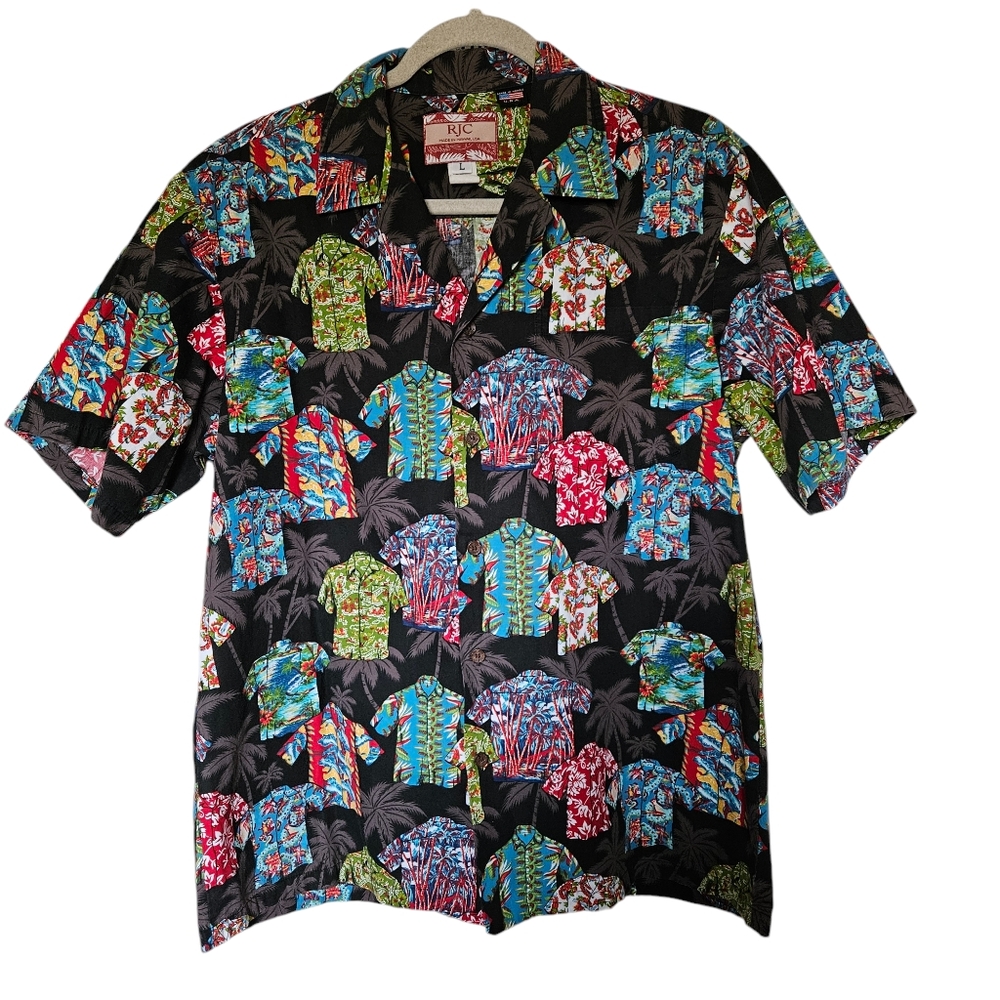 Vintage RJC Mens Hawaiian Print Shirt Large